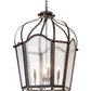 Meyda Lighting Citadel 211361 33" 6-Light Golden Bronze Pendant Light With Clear Seeded Shade Glass