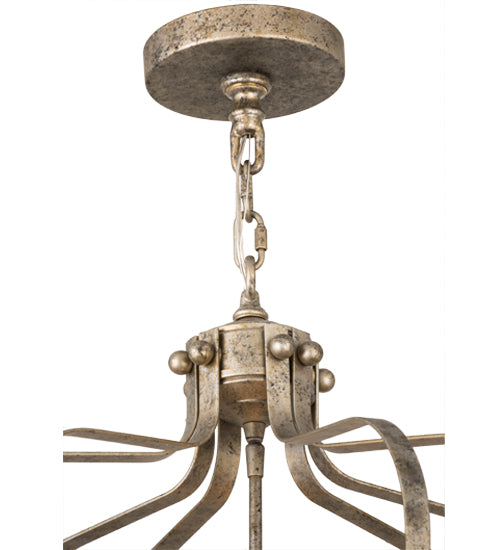 Meyda Lighting Citadel 22" 4-Light Corinth Pendant Light With Clear Seeded Shade Glass