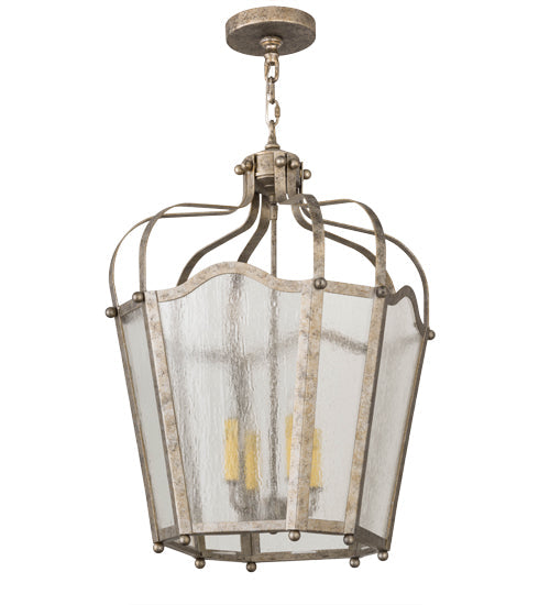 Meyda Lighting Citadel 22" 4-Light Corinth Pendant Light With Clear Seeded Shade Glass