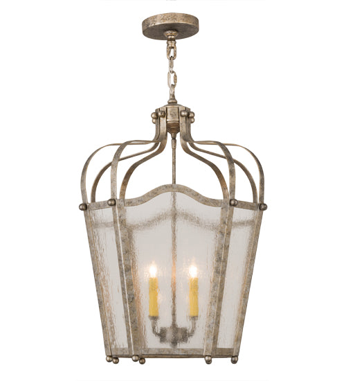 Meyda Lighting Citadel 22" 4-Light Corinth Pendant Light With Clear Seeded Shade Glass