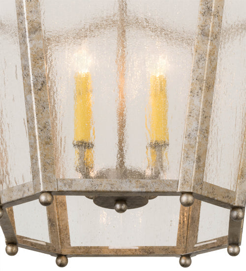 Meyda Lighting Citadel 22" 4-Light Corinth Pendant Light With Clear Seeded Shade Glass