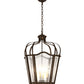 Meyda Lighting Citadel 22" 4-Light Golden Bronze Pendant Light With Clear Seeded Shade Glass
