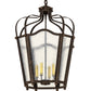 Meyda Lighting Citadel 22" 4-Light Golden Bronze Pendant Light With Clear Seeded Shade Glass