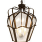 Meyda Lighting Citadel 22" 4-Light Golden Bronze Pendant Light With Clear Seeded Shade Glass