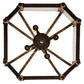 Meyda Lighting Citadel 22" 4-Light Golden Bronze Pendant Light With Clear Seeded Shade Glass