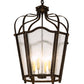 Meyda Lighting Citadel 22" 4-Light Golden Bronze Pendant Light With Clear Seeded Shade Glass