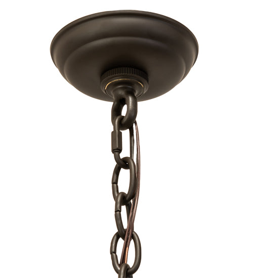 Meyda Lighting Citadel 22" 4-Light Oil Rubbed Bronze Pendant Light With Clear Seeded Shade Glass