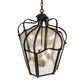 Meyda Lighting Citadel 22" 4-Light Oil Rubbed Bronze Pendant Light With Clear Seeded Shade Glass