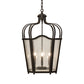 Meyda Lighting Citadel 22" 4-Light Oil Rubbed Bronze Pendant Light With Clear Seeded Shade Glass