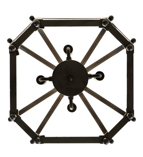 Meyda Lighting Citadel 22" 4-Light Oil Rubbed Bronze Pendant Light With Clear Seeded Shade Glass