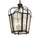 Meyda Lighting Citadel 22" 4-Light Oil Rubbed Bronze Pendant Light With Clear Seeded Shade Glass
