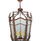 Meyda Lighting Citadel 22" 4-Light Rusty Nail Pendant Light With Clear Seeded Shade Glass