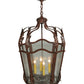 Meyda Lighting Citadel 22" 4-Light Rusty Nail Pendant Light With Clear Seeded Shade Glass