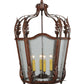 Meyda Lighting Citadel 22" 4-Light Rusty Nail Pendant Light With Clear Seeded Shade Glass