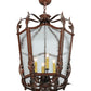 Meyda Lighting Citadel 22" 4-Light Rusty Nail Pendant Light With Clear Seeded Shade Glass