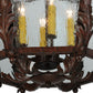Meyda Lighting Citadel 22" 4-Light Rusty Nail Pendant Light With Clear Seeded Shade Glass