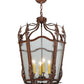 Meyda Lighting Citadel 22" 4-Light Rusty Nail Pendant Light With Clear Seeded Shade Glass