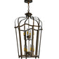 Meyda Lighting Citadel 22" 8-Light Antique Copper Pendant Light With Amber Faux Candlelight
