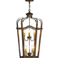 Meyda Lighting Citadel 22" 8-Light Antique Copper Pendant Light With Amber Faux Candlelight