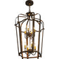 Meyda Lighting Citadel 22" 8-Light Antique Copper Pendant Light With Amber Faux Candlelight
