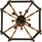 Meyda Lighting Citadel 22" 8-Light Antique Copper Pendant Light With Amber Faux Candlelight