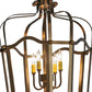 Meyda Lighting Citadel 22" 8-Light Antique Copper Pendant Light With Amber Faux Candlelight