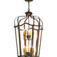 Meyda Lighting Citadel 22" 8-Light Antique Copper Pendant Light With Amber Faux Candlelight