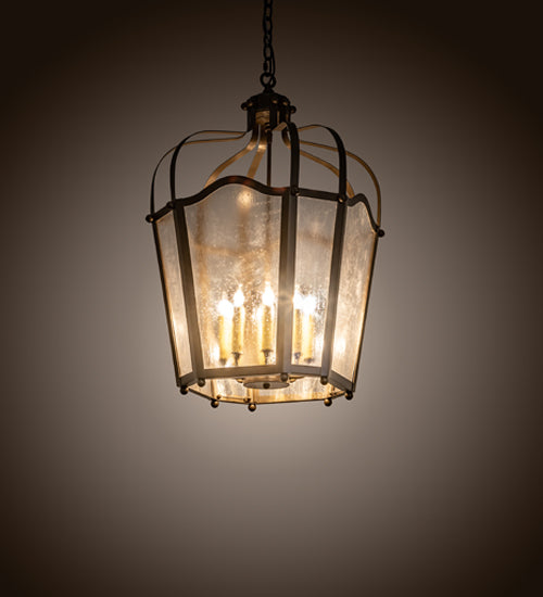 Meyda Lighting Citadel 22" 8-Light Brown Metallic Pendant Light With Clear Rainstone Idalight Shade