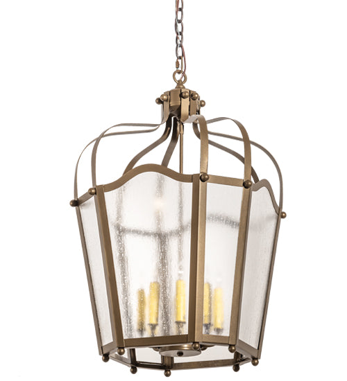 Meyda Lighting Citadel 22" 8-Light Brown Metallic Pendant Light With Clear Rainstone Idalight Shade