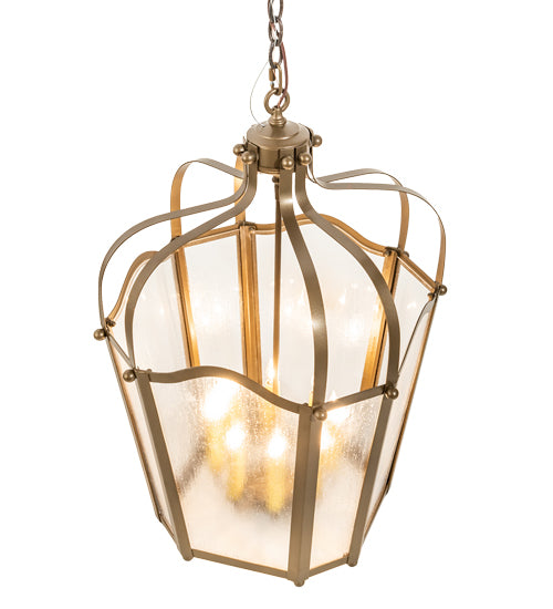 Meyda Lighting Citadel 22" 8-Light Brown Metallic Pendant Light With Clear Rainstone Idalight Shade