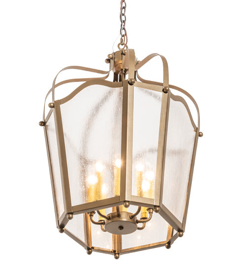 Meyda Lighting Citadel 22" 8-Light Brown Metallic Pendant Light With Clear Rainstone Idalight Shade