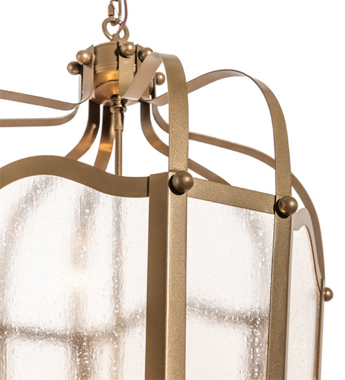 Meyda Lighting Citadel 22" 8-Light Brown Metallic Pendant Light With Clear Rainstone Idalight Shade