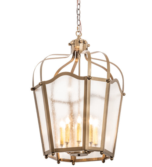 Meyda Lighting Citadel 22" 8-Light Brown Metallic Pendant Light With Clear Rainstone Idalight Shade