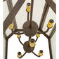 Meyda Lighting Citadel 22" 8-Light Classic Rust Pendant Light With Clear Seeded Shade Glass