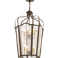 Meyda Lighting Citadel 22" 8-Light Classic Rust Pendant Light With Clear Seeded Shade Glass