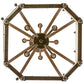 Meyda Lighting Citadel 22" 8-Light Classic Rust Pendant Light With Clear Seeded Shade Glass