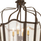 Meyda Lighting Citadel 22" 8-Light Classic Rust Pendant Light With Clear Seeded Shade Glass