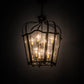 Meyda Lighting Citadel 22" 8-Light Textured Black Pendant Light With Clear Seeded Shade Glass