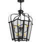 Meyda Lighting Citadel 22" 8-Light Textured Black Pendant Light With Clear Seeded Shade Glass
