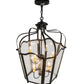 Meyda Lighting Citadel 22" 8-Light Textured Black Pendant Light With Clear Seeded Shade Glass