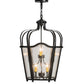 Meyda Lighting Citadel 22" 8-Light Textured Black Pendant Light With Clear Seeded Shade Glass