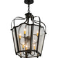 Meyda Lighting Citadel 22" 8-Light Textured Black Pendant Light With Clear Seeded Shade Glass
