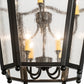 Meyda Lighting Citadel 22" 8-Light Textured Black Pendant Light With Clear Seeded Shade Glass