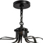 Meyda Lighting Citadel 22" 8-Light Textured Black Pendant Light With Clear Seeded Shade Glass