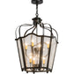 Meyda Lighting Citadel 22" 8-Light Textured Black Pendant Light With Clear Seeded Shade Glass