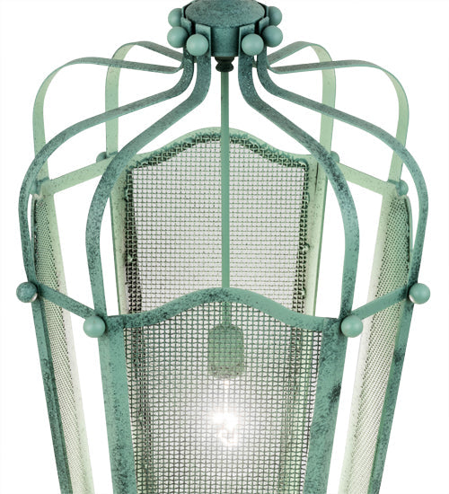 Meyda Lighting Citadel 22" Verdant Green Pendant Light With Green Mesh Shade