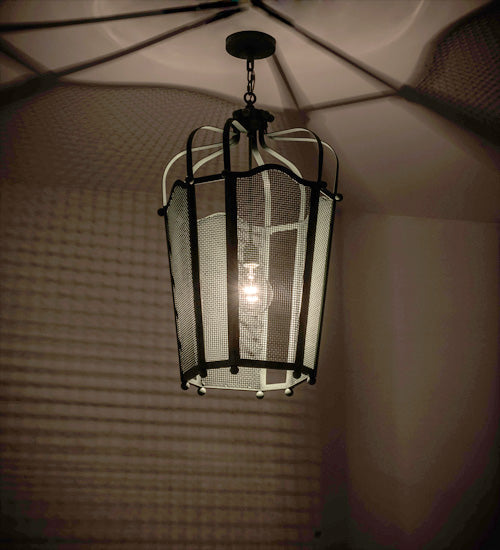 Meyda Lighting Citadel 22" Verdant Green Pendant Light With Green Mesh Shade