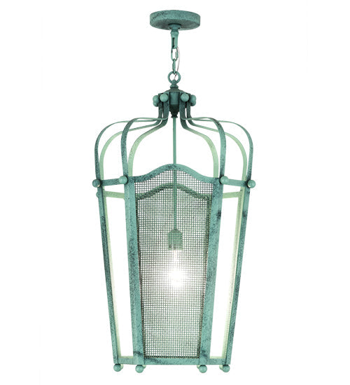 Meyda Lighting Citadel 22" Verdant Green Pendant Light With Green Mesh Shade