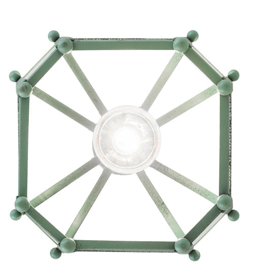Meyda Lighting Citadel 22" Verdant Green Pendant Light With Green Mesh Shade