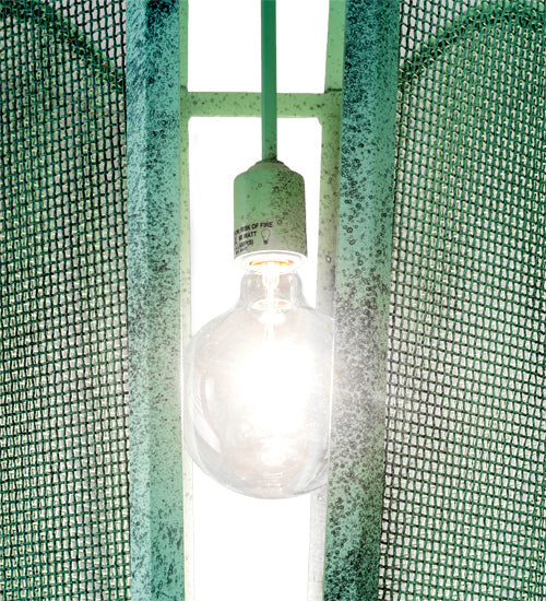 Meyda Lighting Citadel 22" Verdant Green Pendant Light With Green Mesh Shade